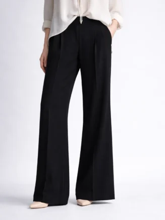 Nova Wide-Leg Tailored Pants – Black