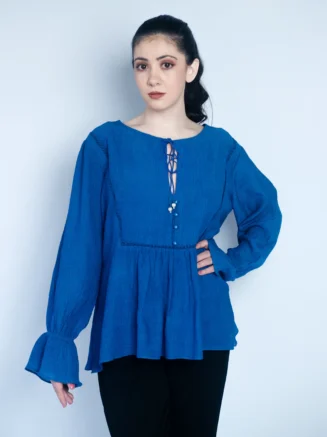 Azure Peplum Chic