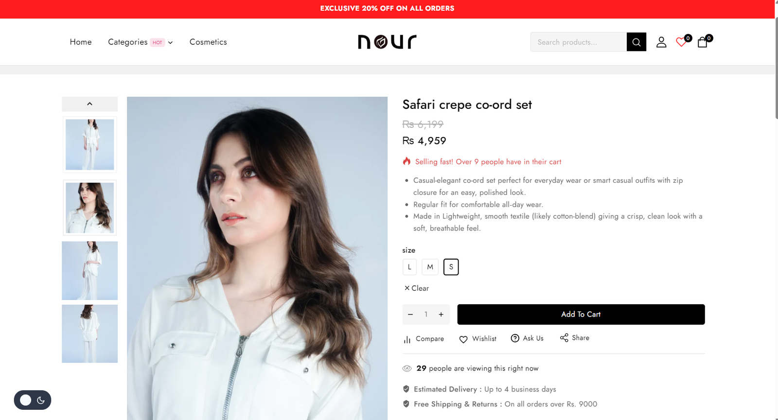 Nour product detail page